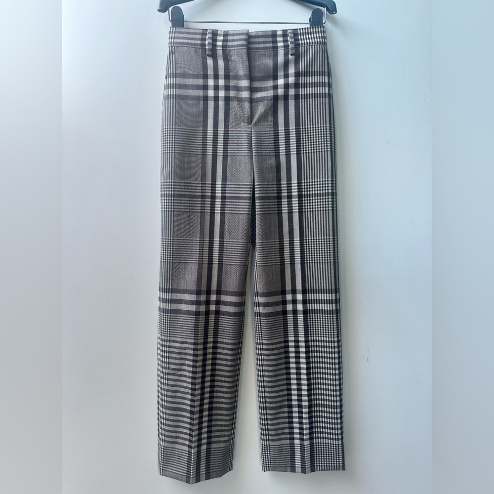 Like New Burberry High Waist Black & White (Brown Cream) Check Women’s Pants, 2